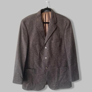 Arnold Brant Brown Tweed Pure Cashmere Blazer